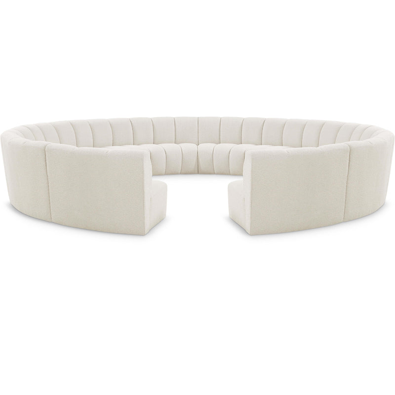 Meridian Infinity Cream Boucle Fabric 12 pc Modular Sectional IMAGE 1