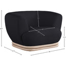 Meridian Kipton Black Boucle Fabric Chair IMAGE 10