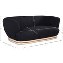 Meridian Kipton Black Boucle Fabric Loveseat IMAGE 10