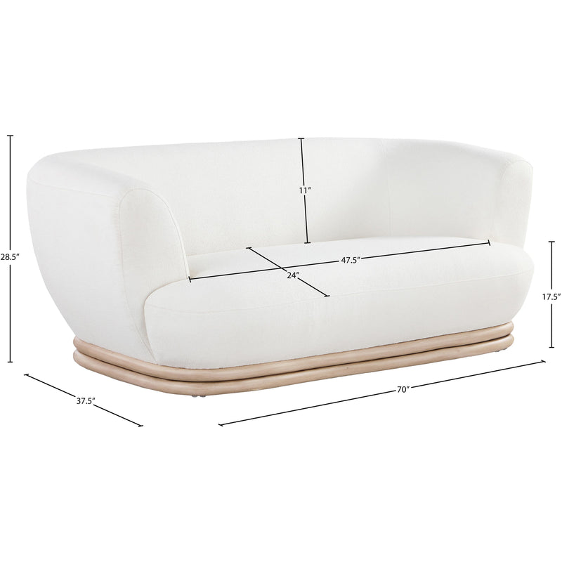 Meridian Kipton Cream Boucle Fabric Loveseat IMAGE 10