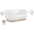 Meridian Kipton Cream Boucle Fabric Loveseat IMAGE 11