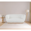 Meridian Kipton Cream Boucle Fabric Loveseat IMAGE 2