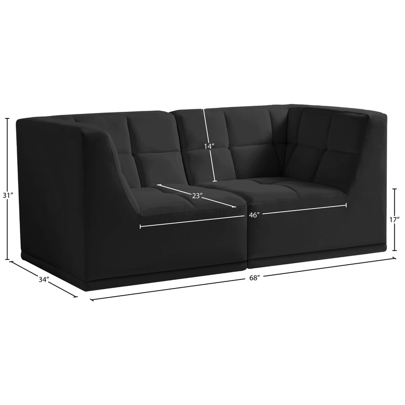 Meridian Relax Black Velvet Modular Sofa IMAGE 10