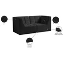 Meridian Relax Black Velvet Modular Sofa IMAGE 11