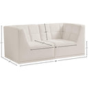Meridian Relax Cream Velvet Modular Sofa IMAGE 10