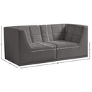Meridian Relax Grey Velvet Modular Sofa IMAGE 10
