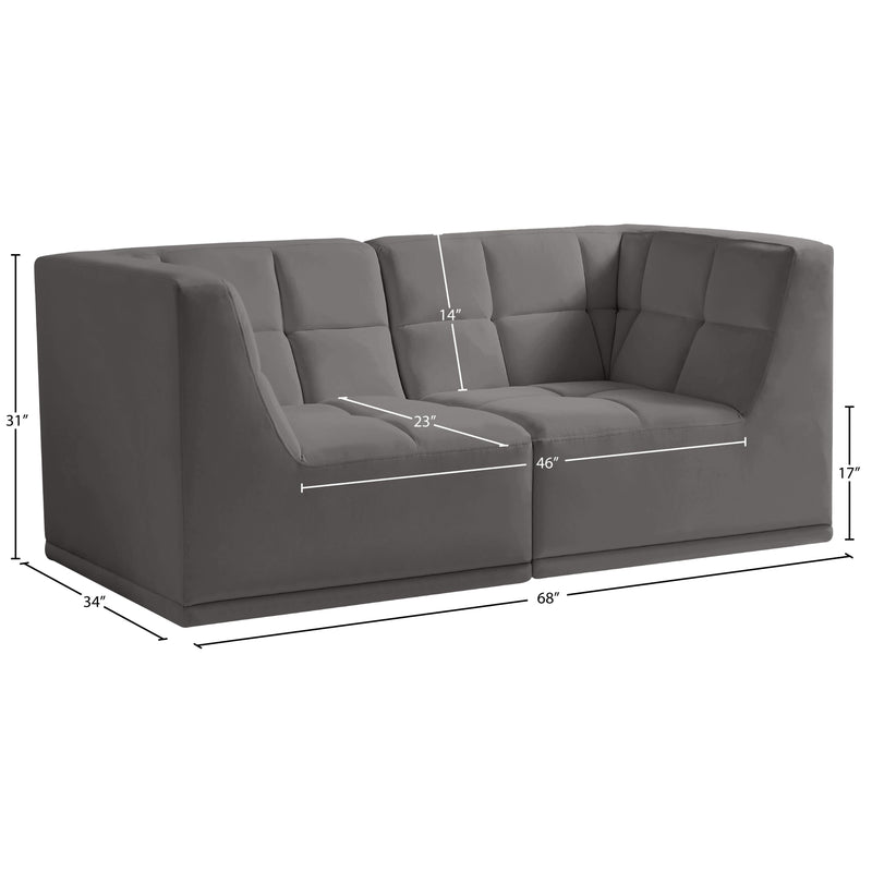 Meridian Relax Grey Velvet Modular Sofa IMAGE 10