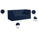 Meridian Relax Navy Velvet Modular Sofa IMAGE 11