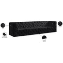 Meridian Tuft Black Velvet Modular Sofa IMAGE 10