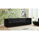Meridian Tuft Black Velvet Modular Sofa IMAGE 2