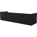 Meridian Tuft Black Velvet Modular Sofa IMAGE 3