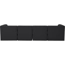 Meridian Tuft Black Velvet Modular Sofa IMAGE 4