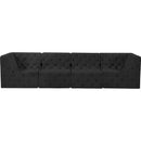 Meridian Tuft Black Velvet Modular Sofa IMAGE 5