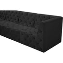 Meridian Tuft Black Velvet Modular Sofa IMAGE 8