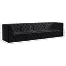 Meridian Tuft Black Velvet Modular Sofa IMAGE 9