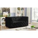 Meridian Tuft Black Velvet Modular Sofa IMAGE 2