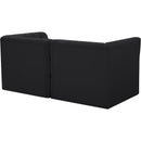 Meridian Tuft Black Velvet Modular Sofa IMAGE 3