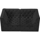 Meridian Tuft Black Velvet Modular Sofa IMAGE 4