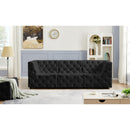 Meridian Tuft Black Velvet Modular Sofa IMAGE 2