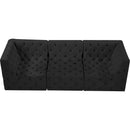 Meridian Tuft Black Velvet Modular Sofa IMAGE 5