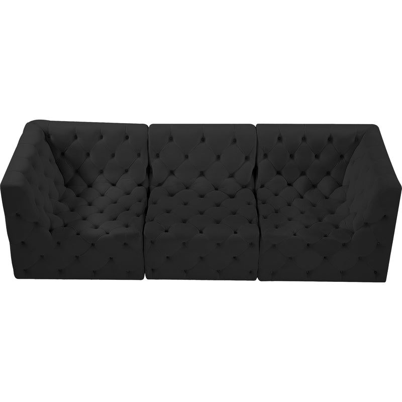 Meridian Tuft Black Velvet Modular Sofa IMAGE 5