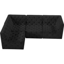 Meridian Tuft Black Velvet Modular Sectional IMAGE 10