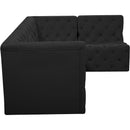Meridian Tuft Black Velvet Modular Sectional IMAGE 11