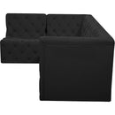 Meridian Tuft Black Velvet Modular Sectional IMAGE 12