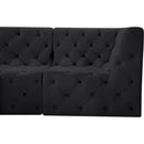 Meridian Tuft Black Velvet Modular Sectional IMAGE 13