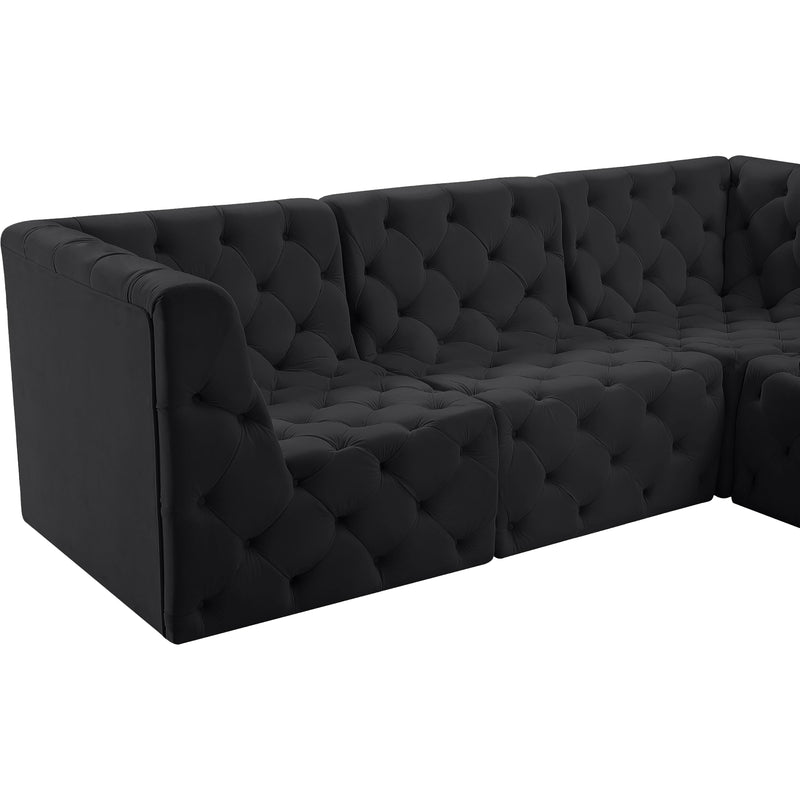 Meridian Tuft Black Velvet Modular Sectional IMAGE 14