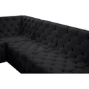 Meridian Tuft Black Velvet Modular Sectional IMAGE 15