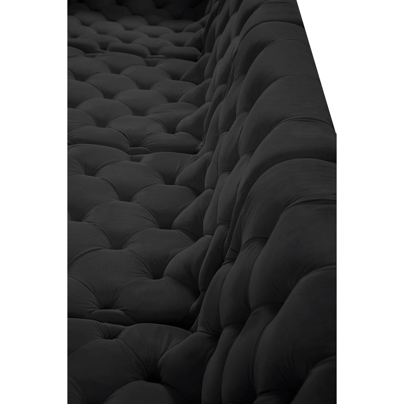 Meridian Tuft Black Velvet Modular Sectional IMAGE 16
