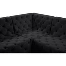 Meridian Tuft Black Velvet Modular Sectional IMAGE 19