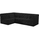 Meridian Tuft Black Velvet Modular Sectional IMAGE 2
