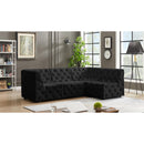 Meridian Tuft Black Velvet Modular Sectional IMAGE 3