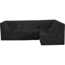 Meridian Tuft Black Velvet Modular Sectional IMAGE 7
