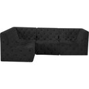 Meridian Tuft Black Velvet Modular Sectional IMAGE 8