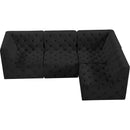 Meridian Tuft Black Velvet Modular Sectional IMAGE 9
