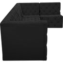 Meridian Tuft Black Velvet Modular Sectional IMAGE 11