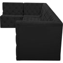 Meridian Tuft Black Velvet Modular Sectional IMAGE 12