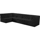 Meridian Tuft Black Velvet Modular Sectional IMAGE 2