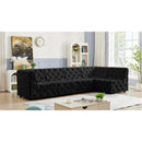 Meridian Tuft Black Velvet Modular Sectional IMAGE 3