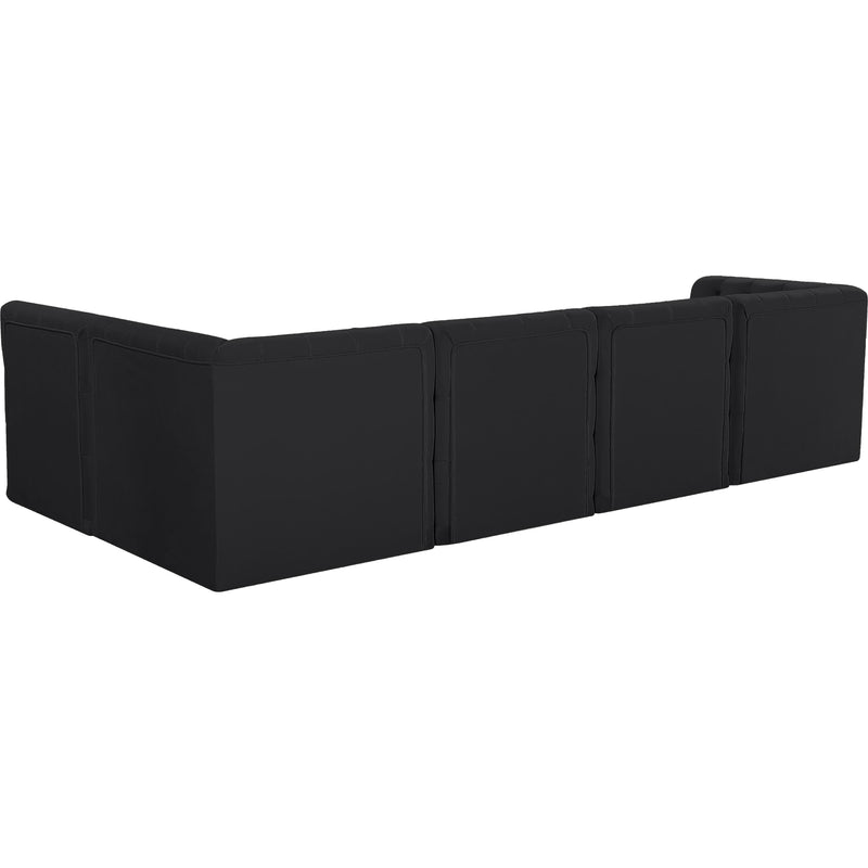 Meridian Tuft Black Velvet Modular Sectional IMAGE 5