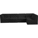 Meridian Tuft Black Velvet Modular Sectional IMAGE 7