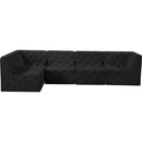 Meridian Tuft Black Velvet Modular Sectional IMAGE 8