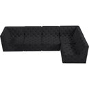 Meridian Tuft Black Velvet Modular Sectional IMAGE 9