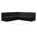 Meridian Tuft Black Velvet Modular Sectional IMAGE 15