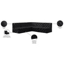 Meridian Tuft Black Velvet Modular Sectional IMAGE 16