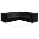 Meridian Tuft Black Velvet Modular Sectional IMAGE 12