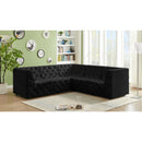 Meridian Tuft Black Velvet Modular Sectional IMAGE 2